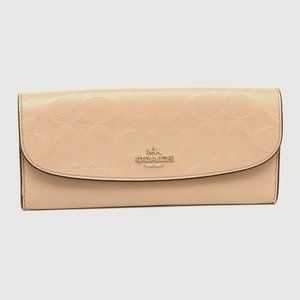 Coach F26460 IM/Nude Pink Embossed Signature Leather Slim Wallet New w Tags